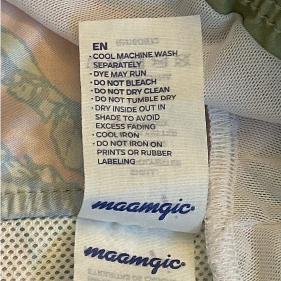 Maamgic Men's Swim Trunks Banana Leaves Size XL Tropical Quick Dry Mesh Lining - Picture 11 of 11